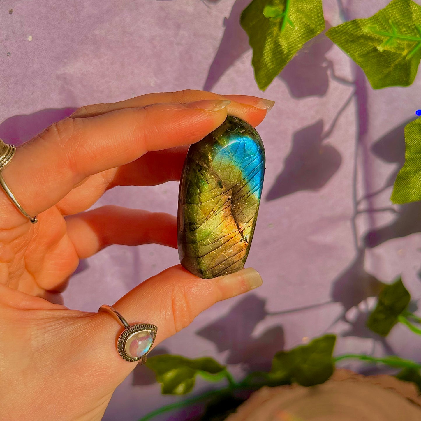 labradorite oil spill flash mini freeform ~ intuitively chosen