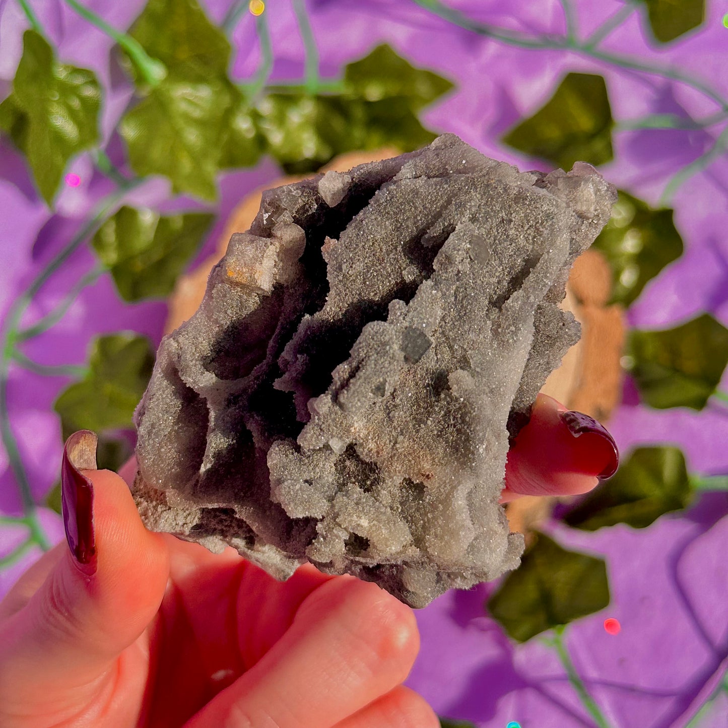 druzy quartz specimen with cubic fluorite & mini pyrite flower