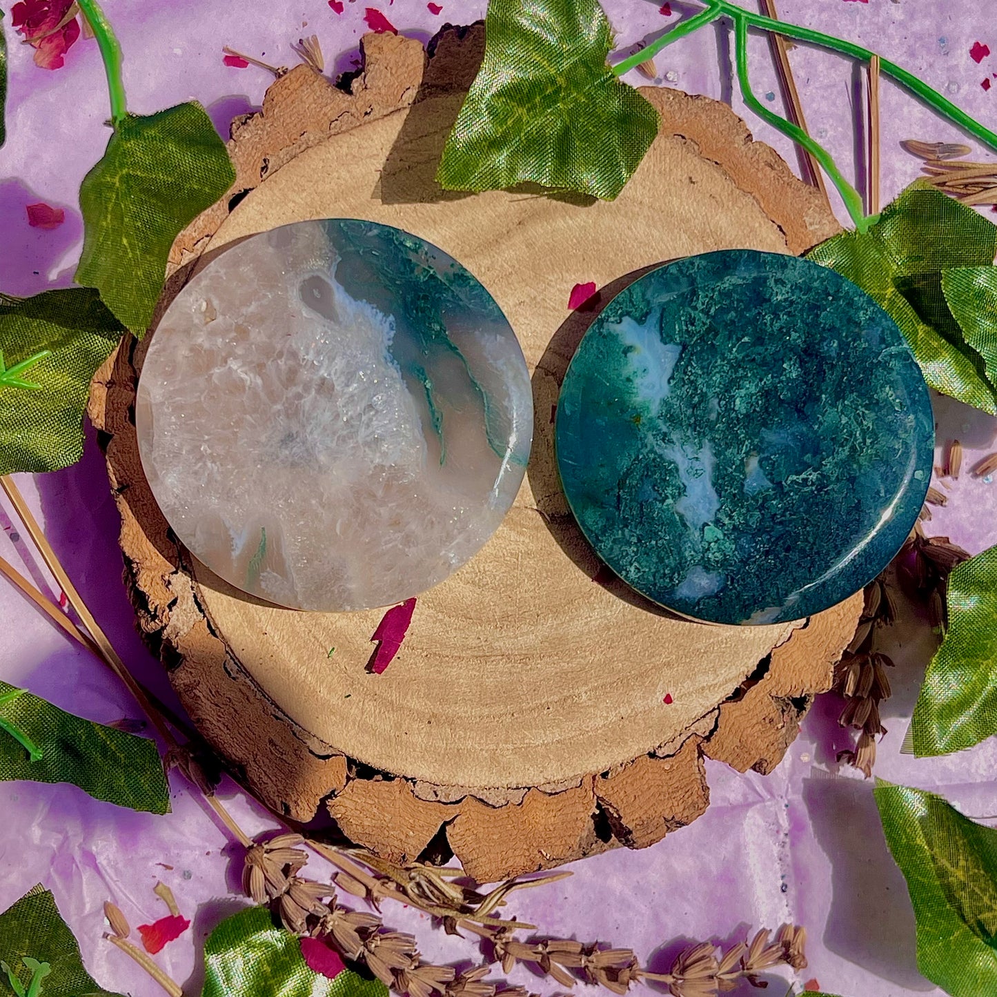 moss agate disc C & D