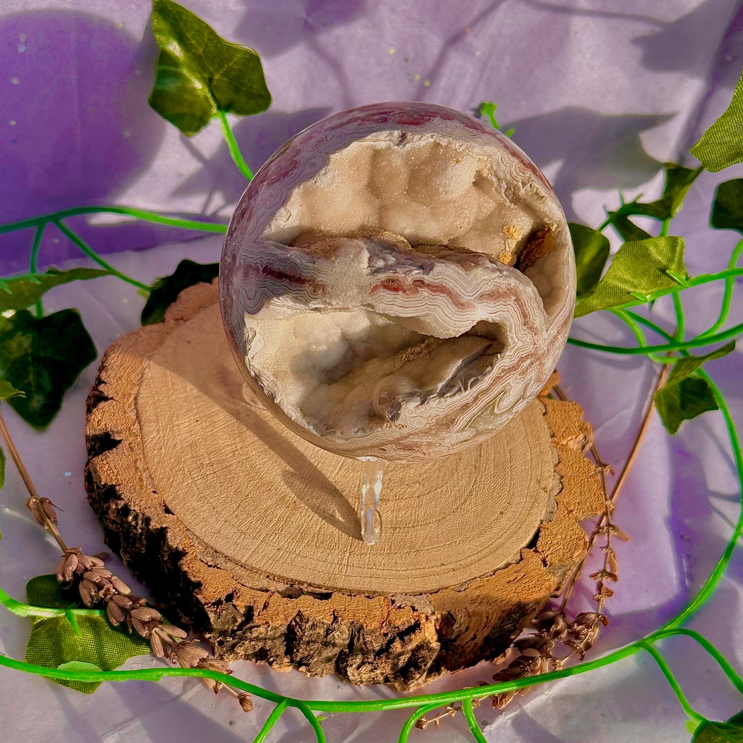 druzy crazy lace agate sphere ~ 546g