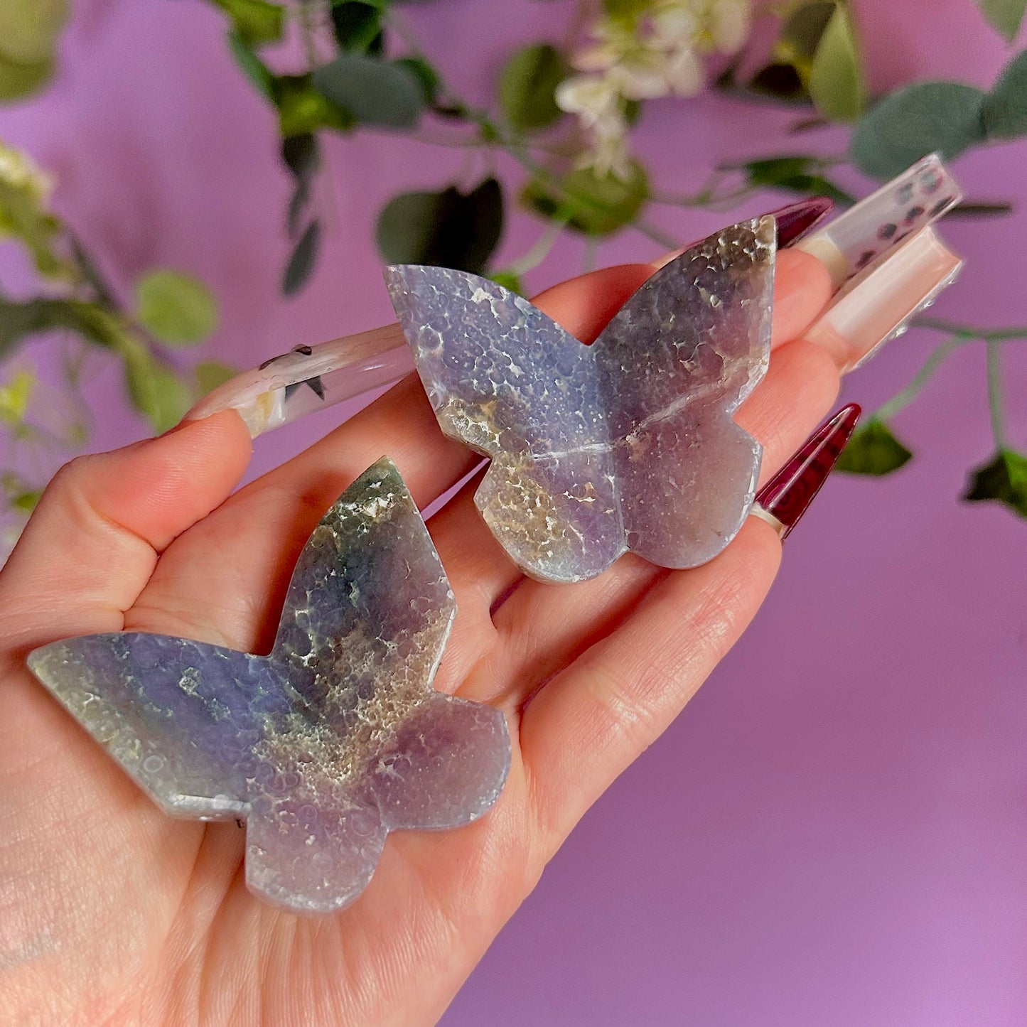 grape agate butterfly carving ~ intuitively chosen