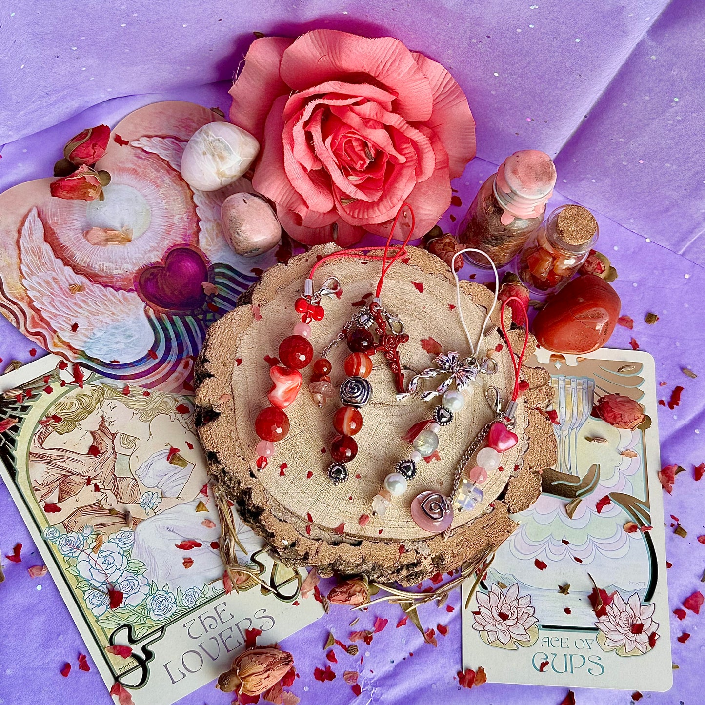 vintage love letter phone charms