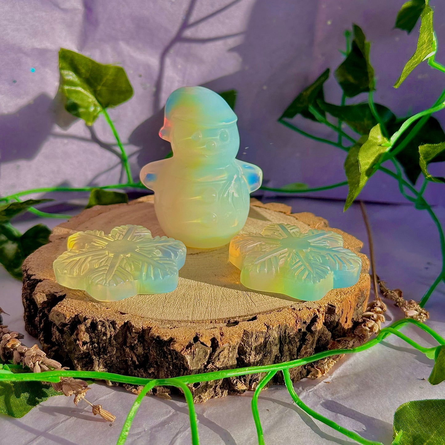 opalite snowman and snowflake carvings ~ choose your own