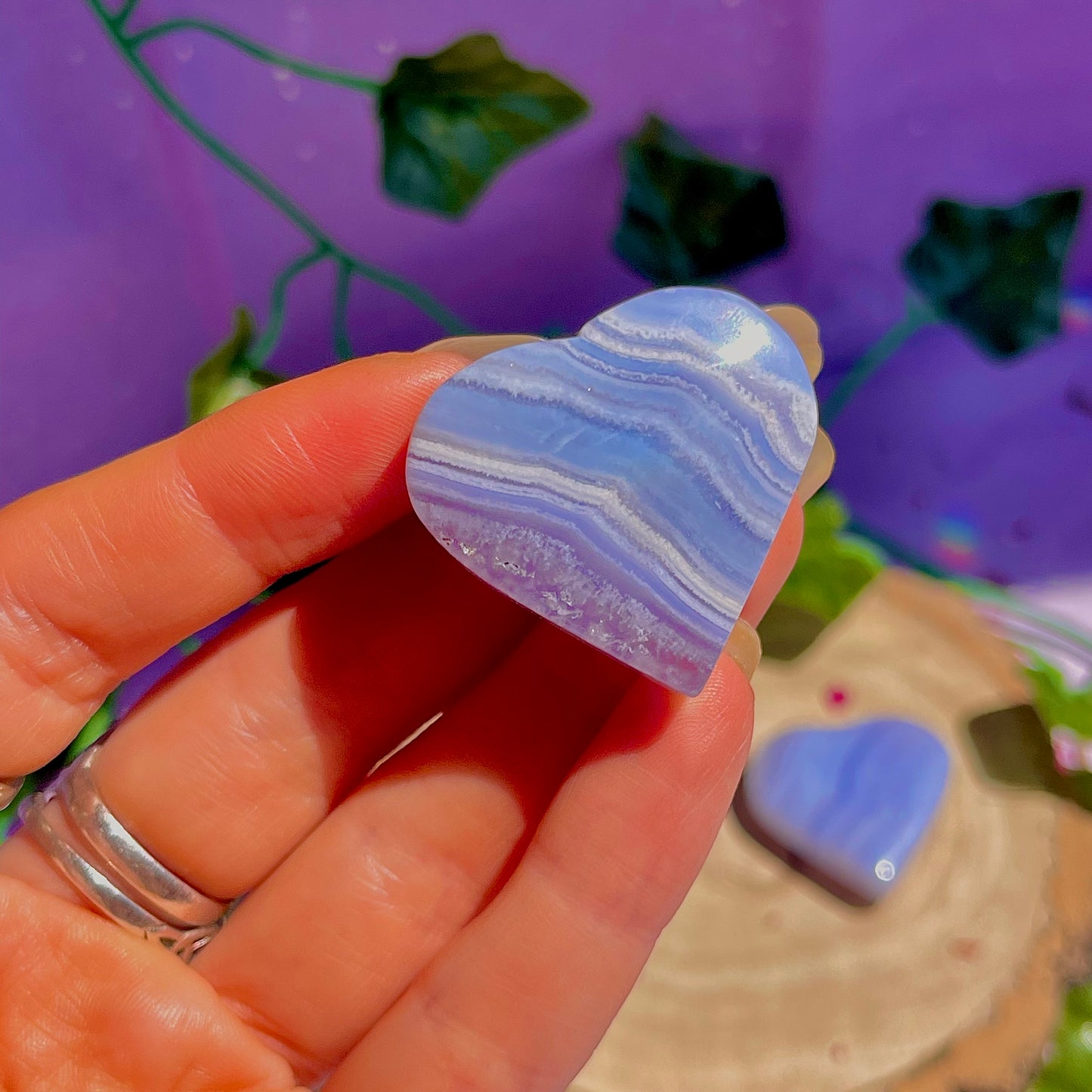 blue lace agate hearts ~ intuitively chosen