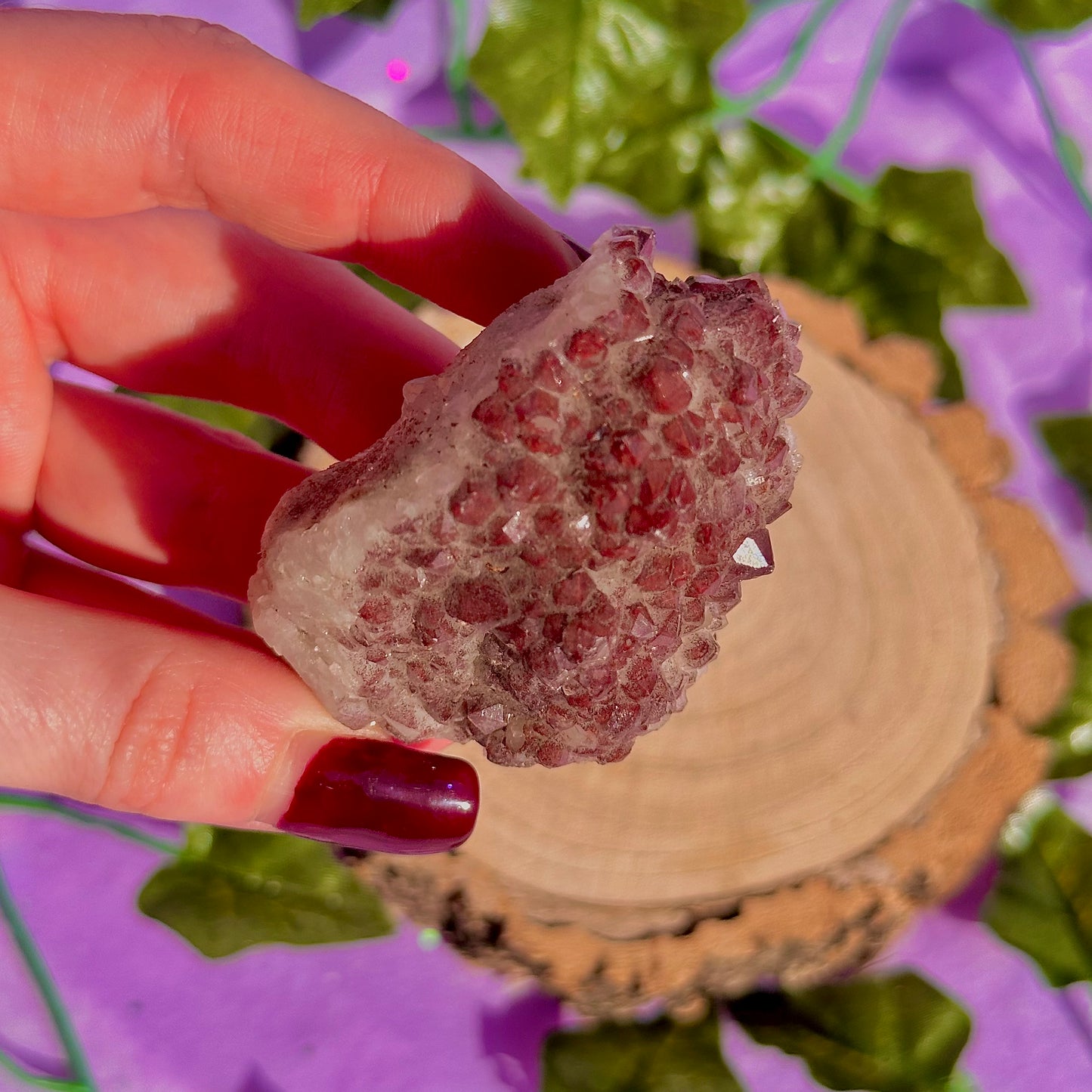 red hematoid quartz cluster