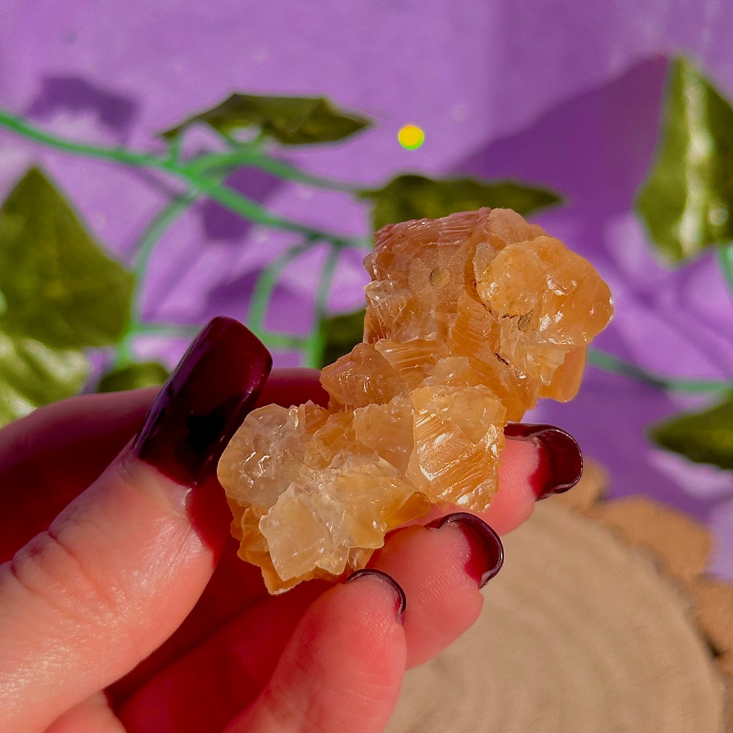 orange calcite specimen cluster B
