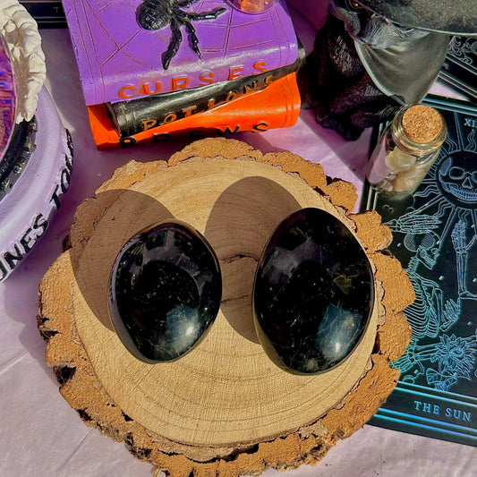 black tourmaline palm stones ~ intuitively chosen
