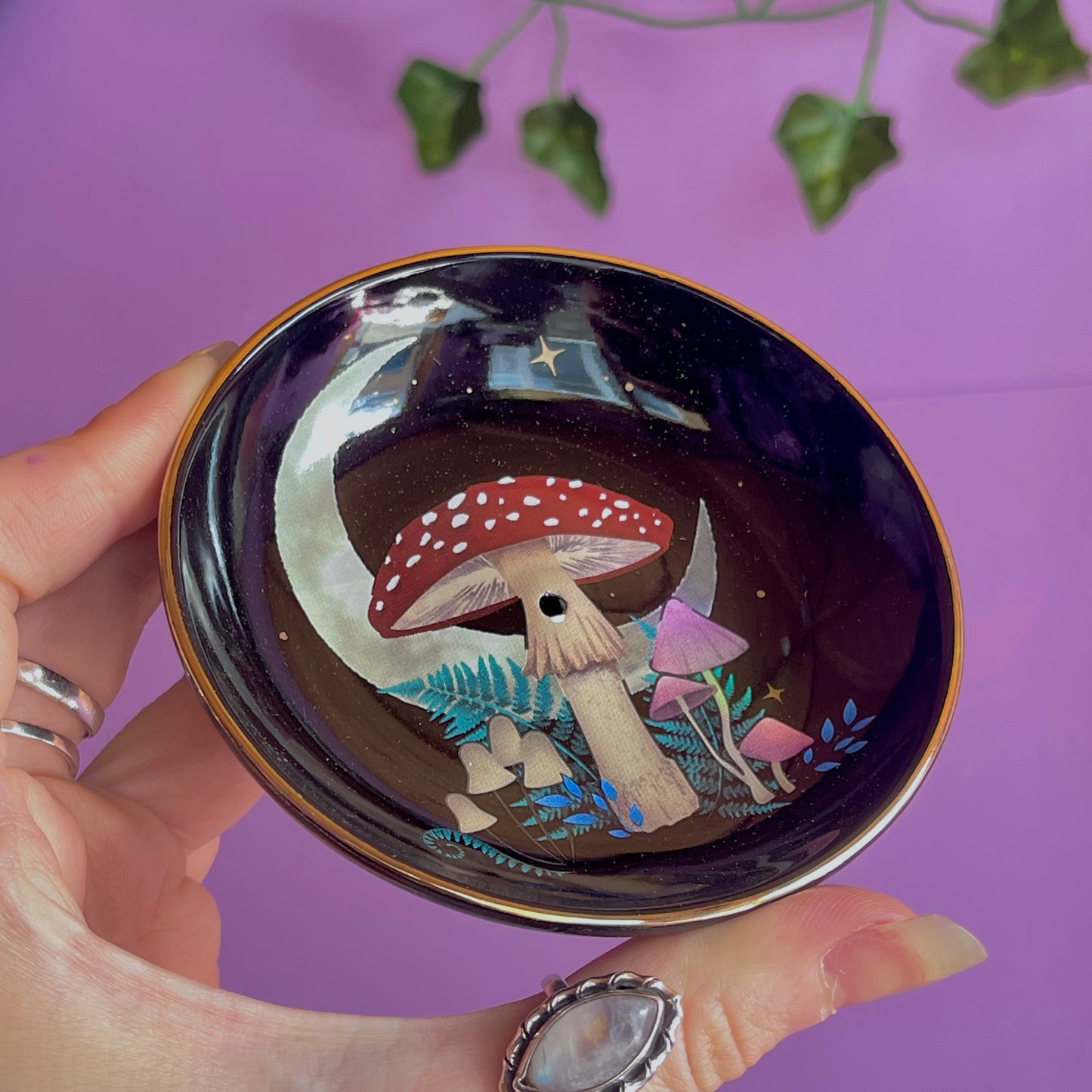 forest mushroom incense holder