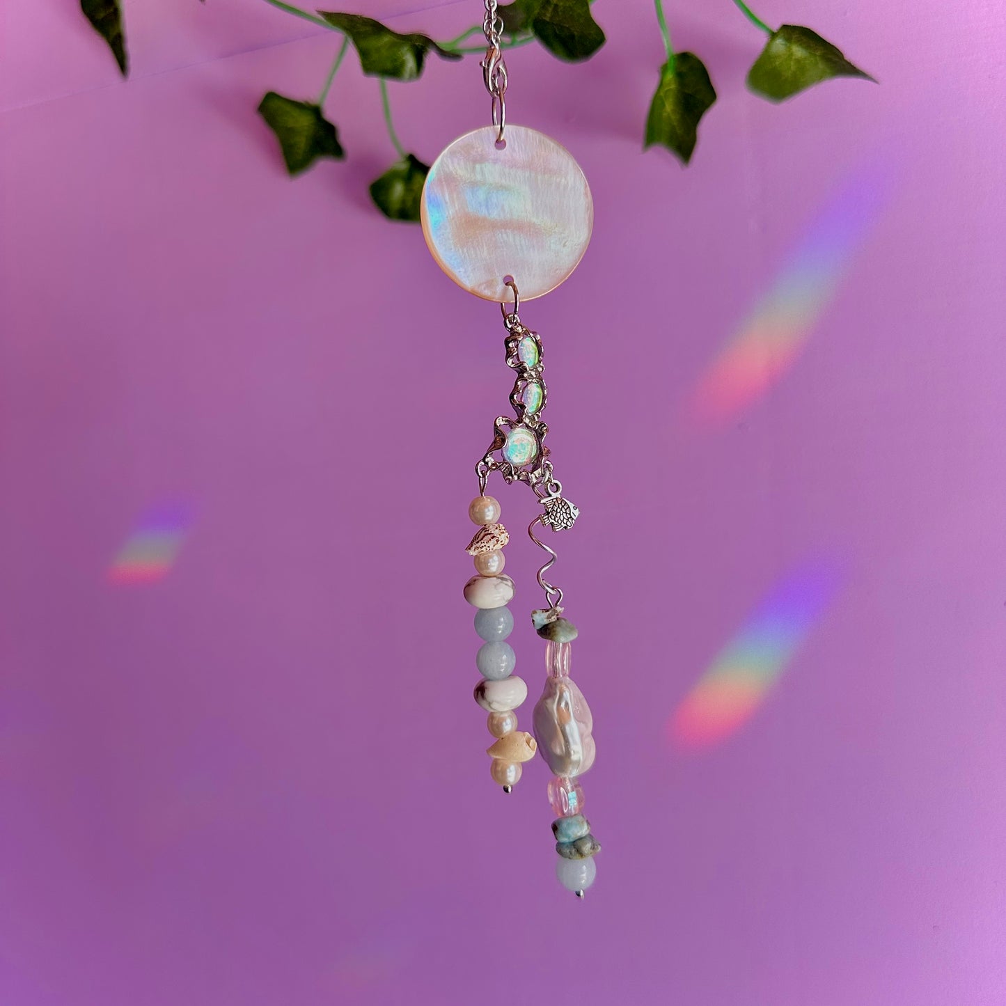 under the sea car charm ~ larimar, aquamarine, howlite