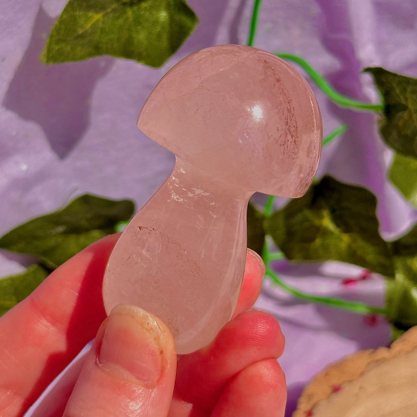 hematoid quartz mushroom carving