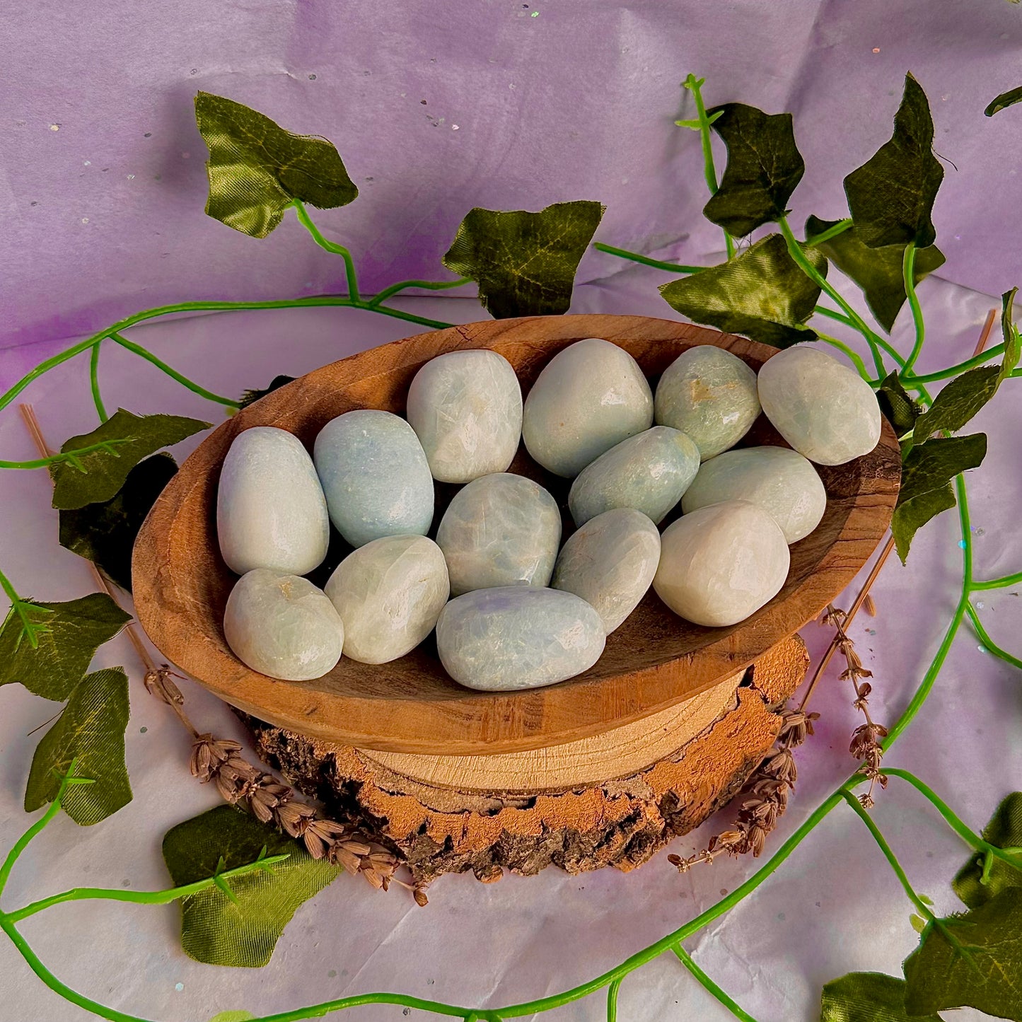 blue calcite tumbles