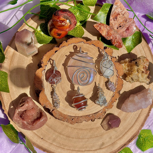 fairy spiral wire wrapped pendants ~ aluminium craft wire
