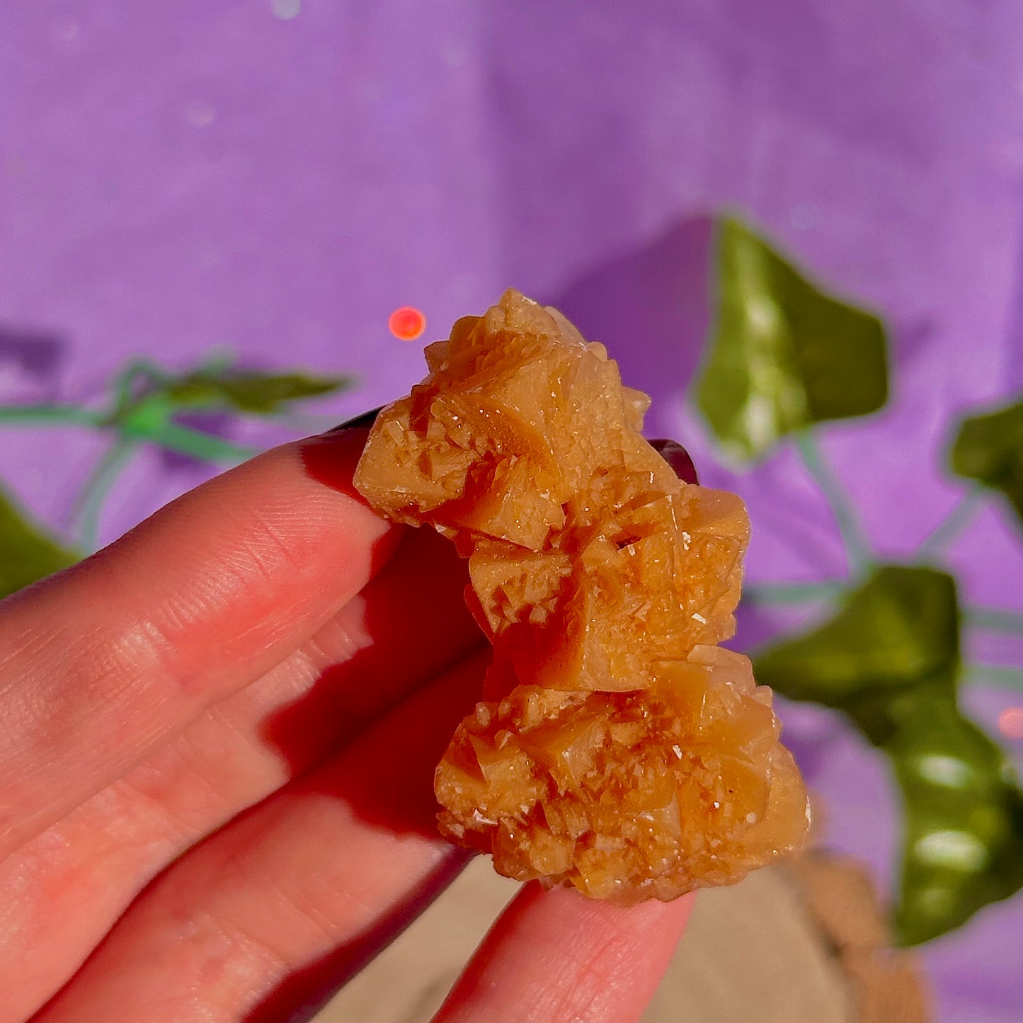 orange calcite specimen cluster B