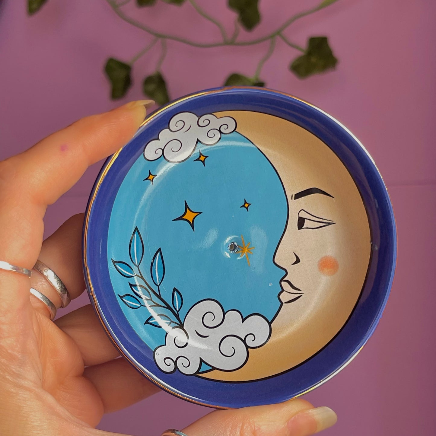 the moon celestial incense holder