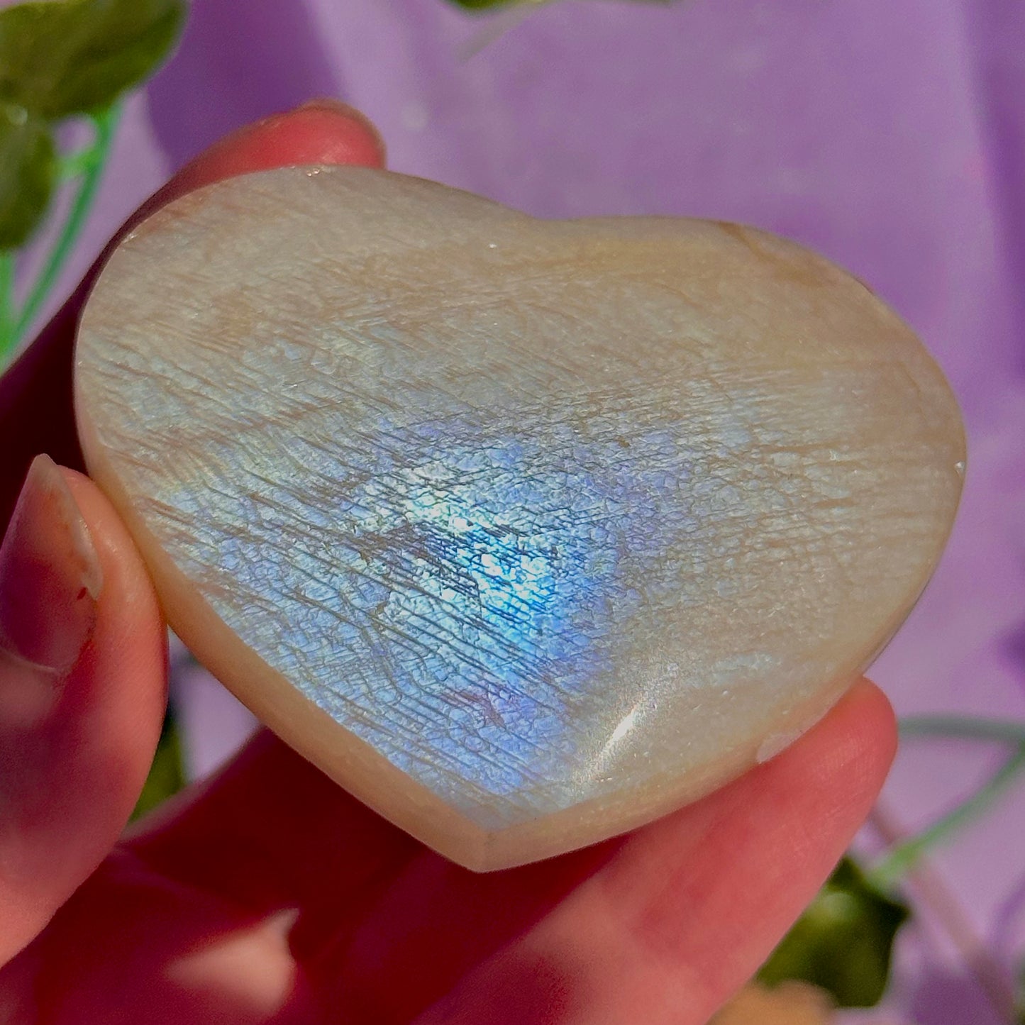 belomorite sunstone & moonstone heart carvings ~ intuitively chosen
