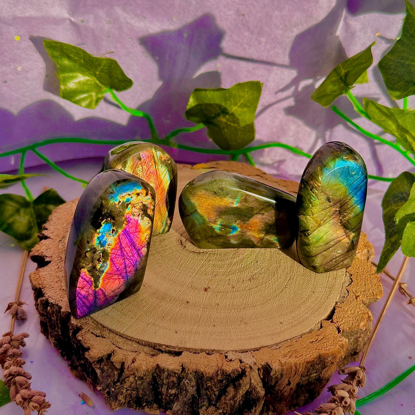 labradorite oil spill flash mini freeform ~ intuitively chosen