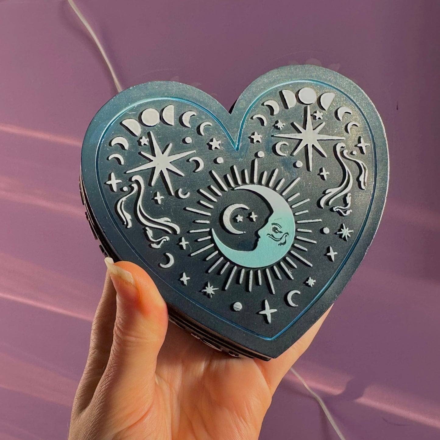blue moon heart trinket box