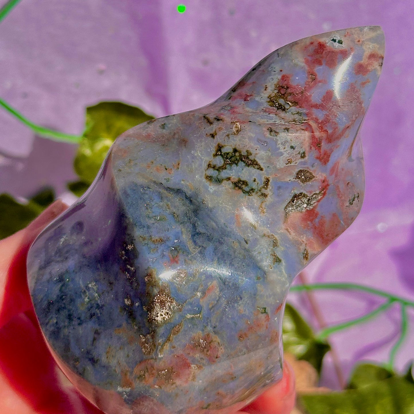 pastel sea jasper flame carving