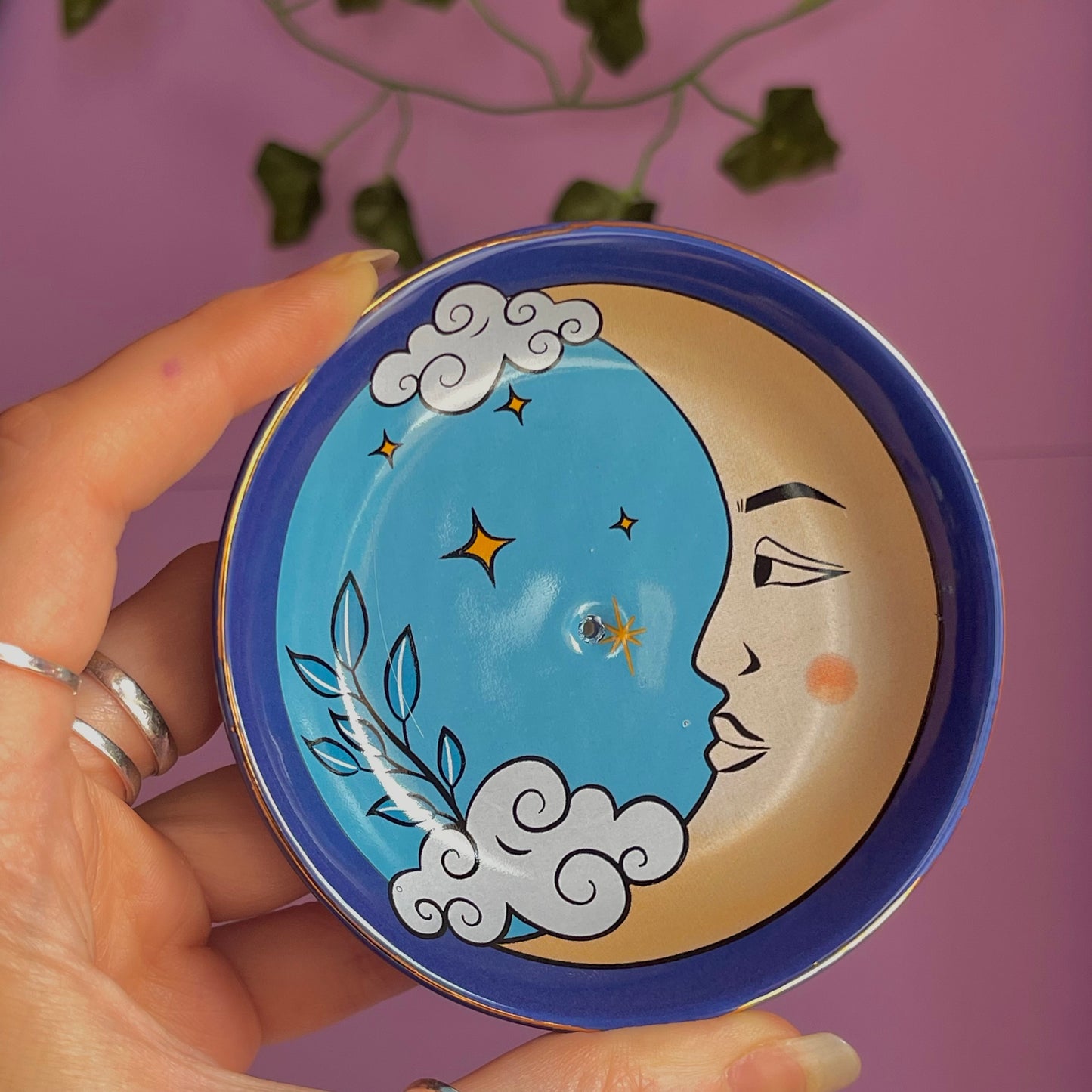 the moon celestial incense holder