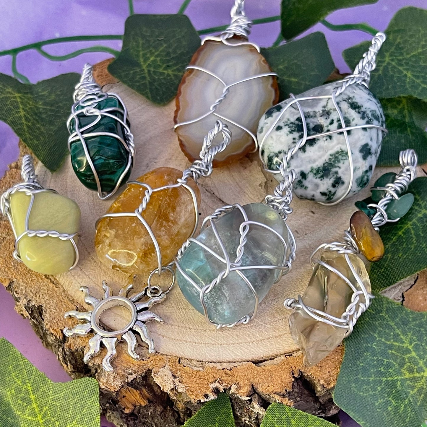 dark side of the moon wire wrap pendants