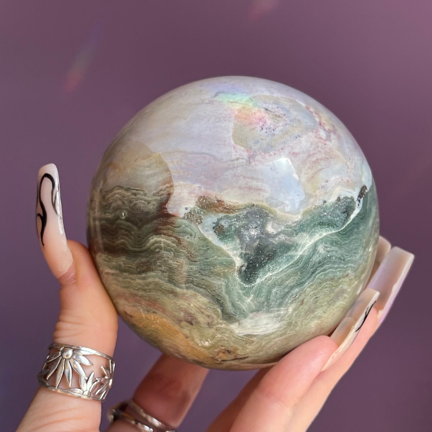 sea jasper sphere B 0.800kg