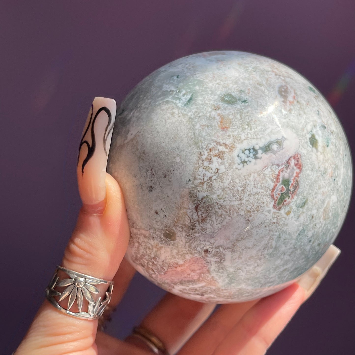 sea jasper sphere A 0.810kg