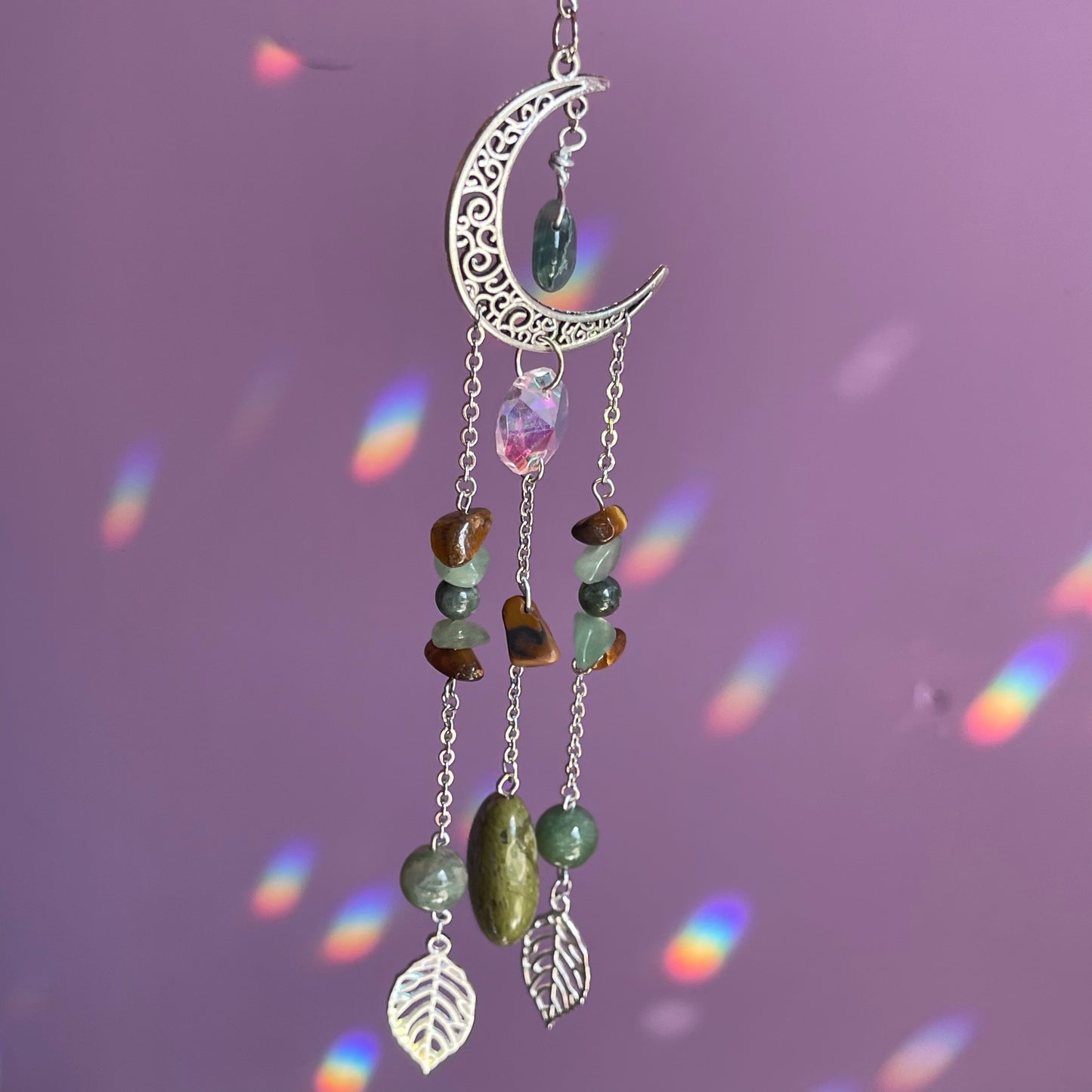 waning crescent car charm