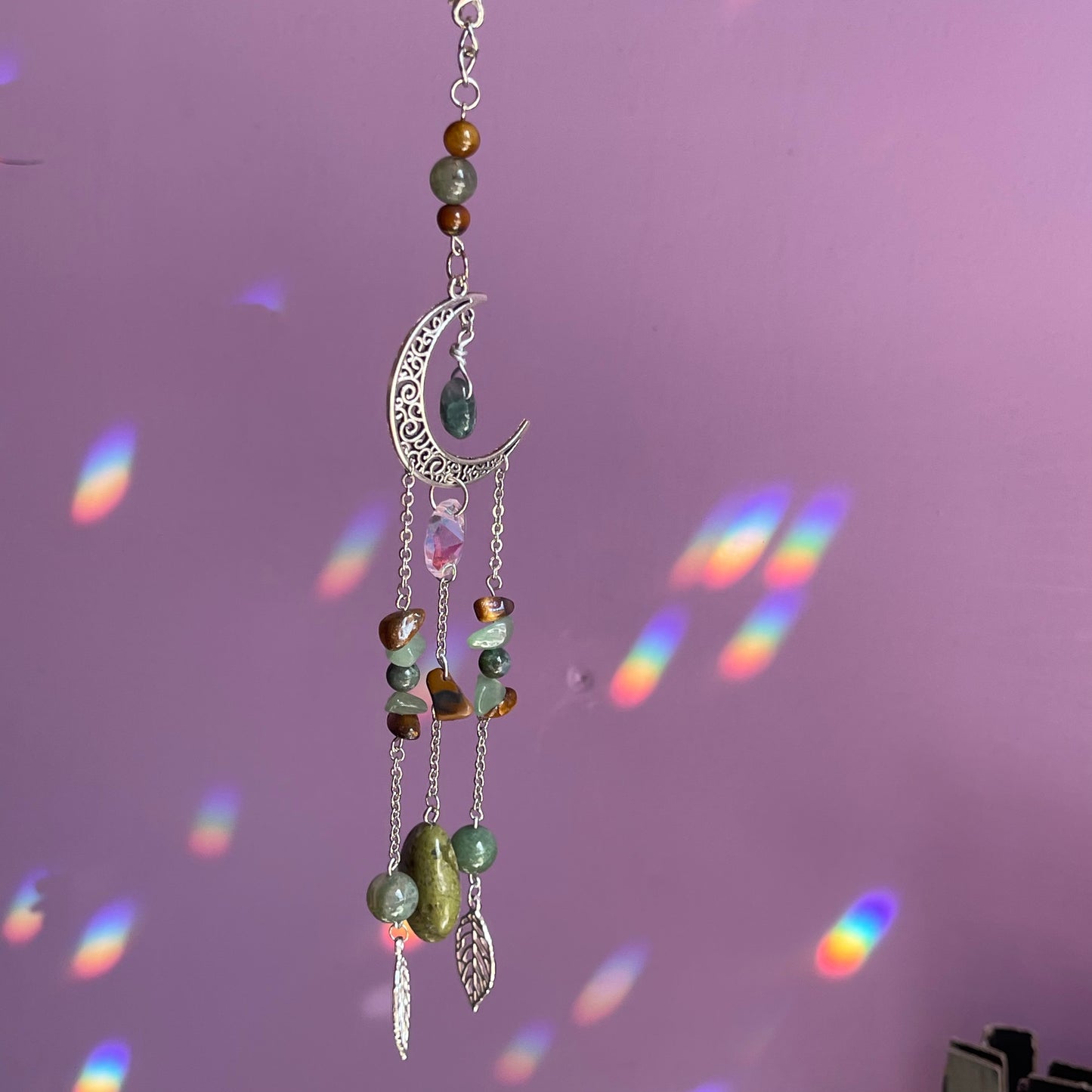 waning crescent car charm