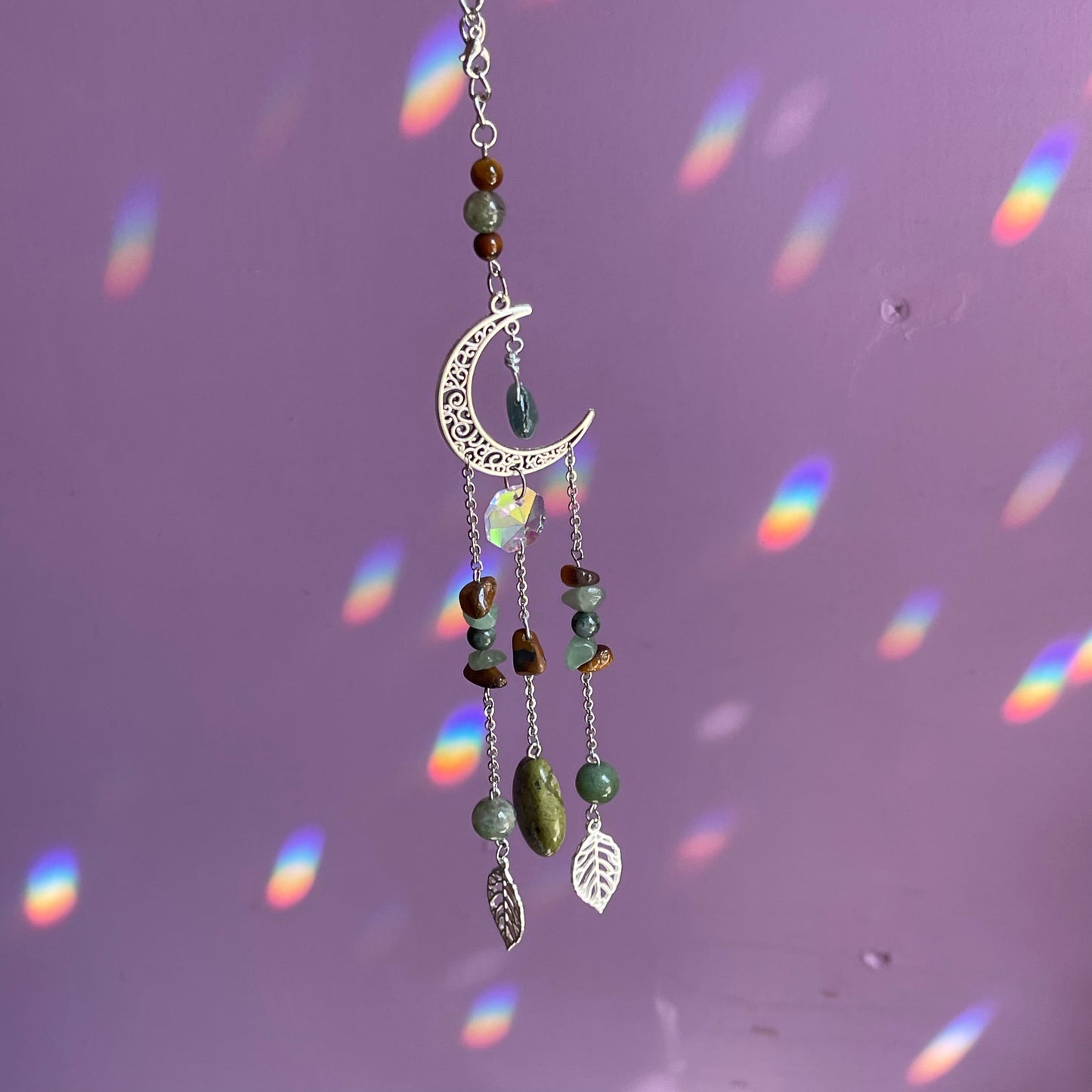 waning crescent car charm