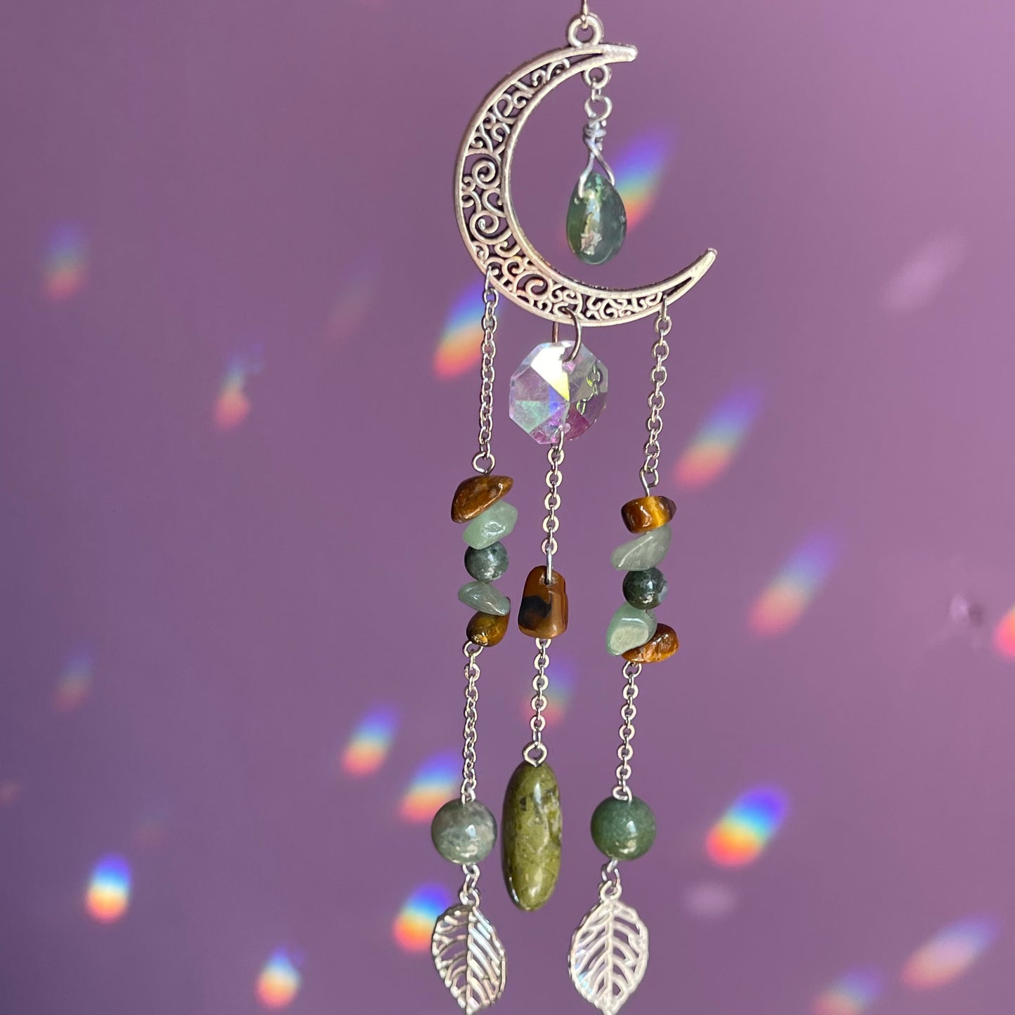 waning crescent car charm