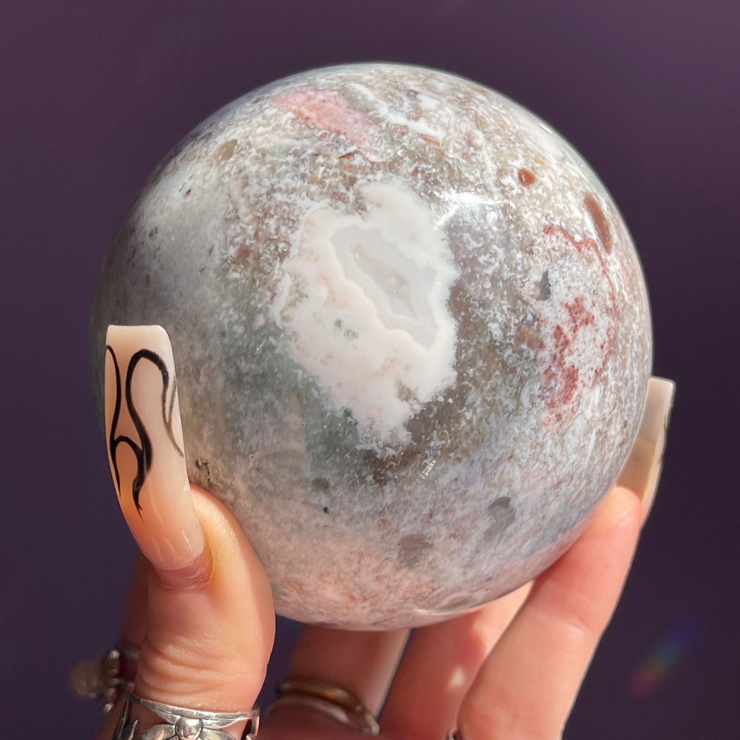 sea jasper sphere A 0.810kg