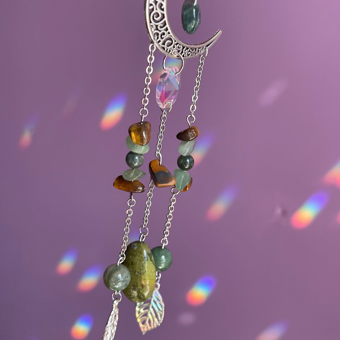 waning crescent car charm