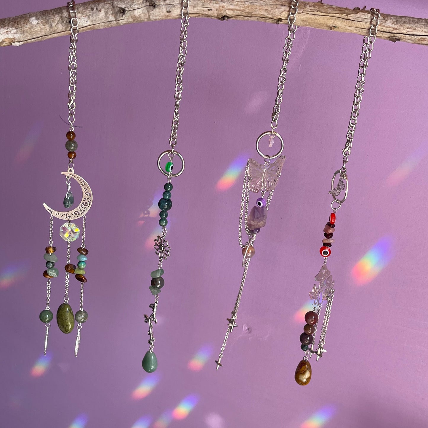 waning crescent car charm
