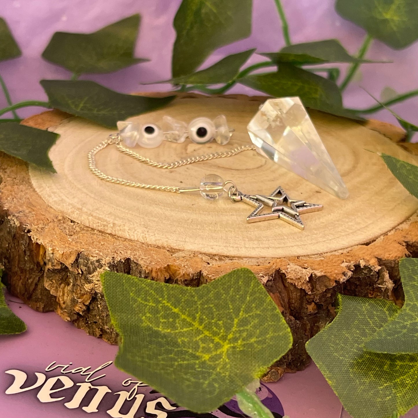 clear quartz pendulum
