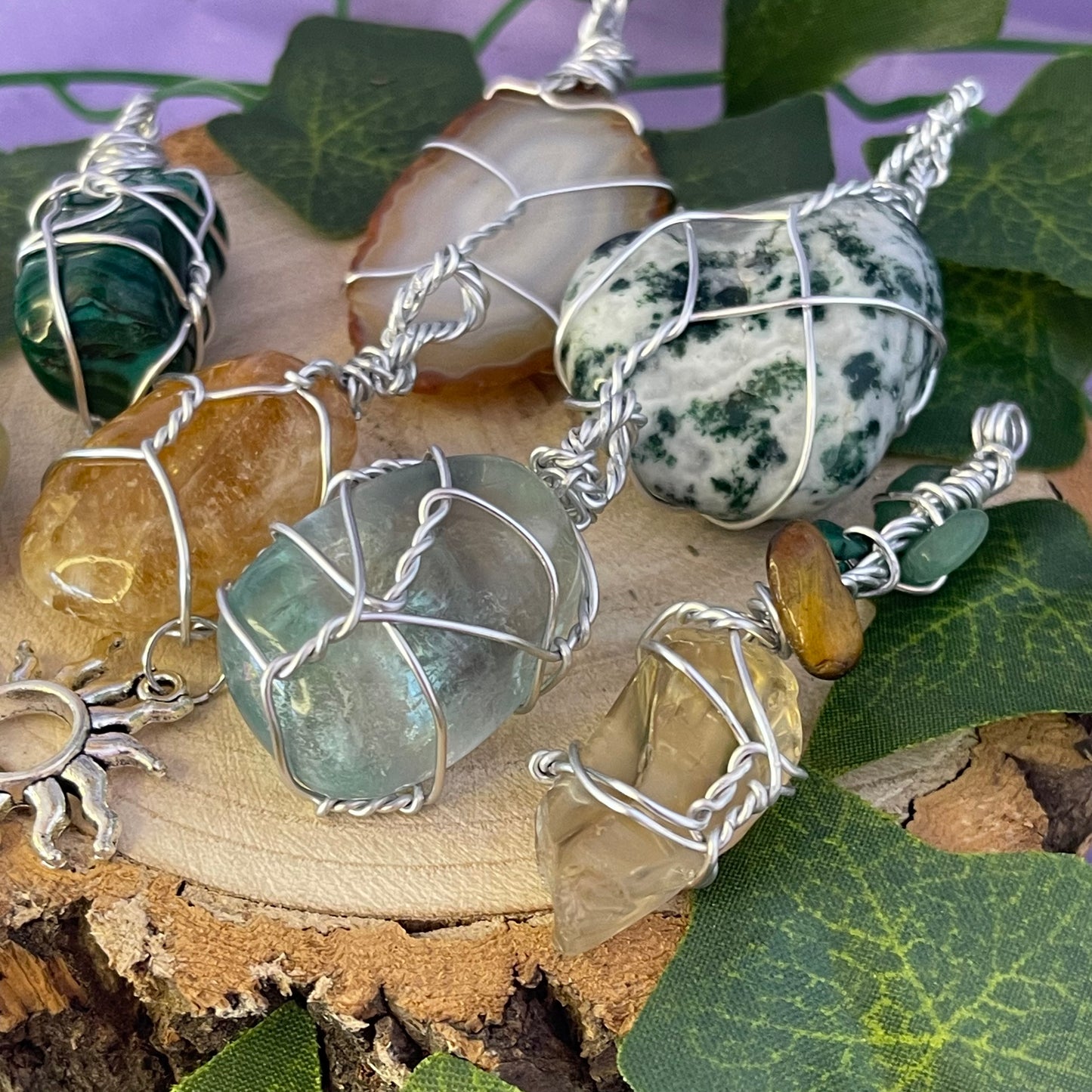 dark side of the moon wire wrap pendants