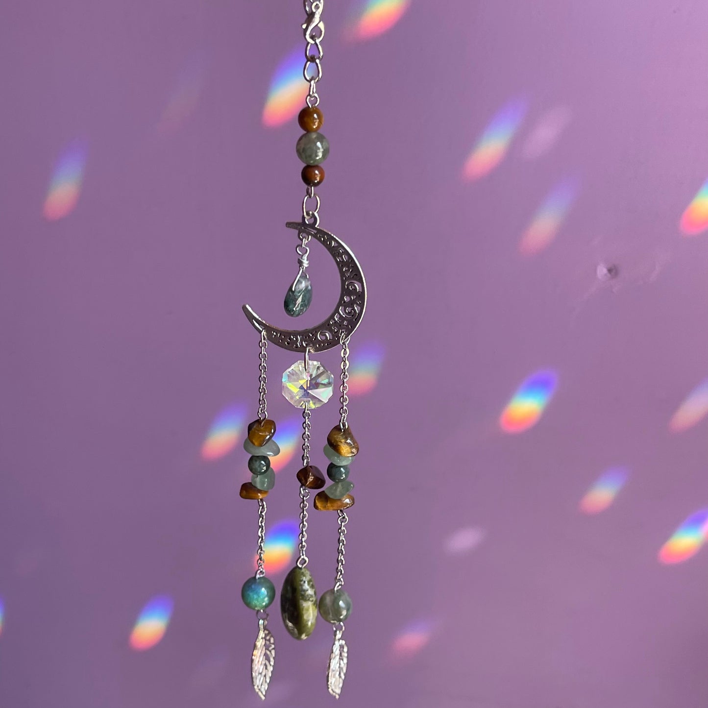 waning crescent car charm