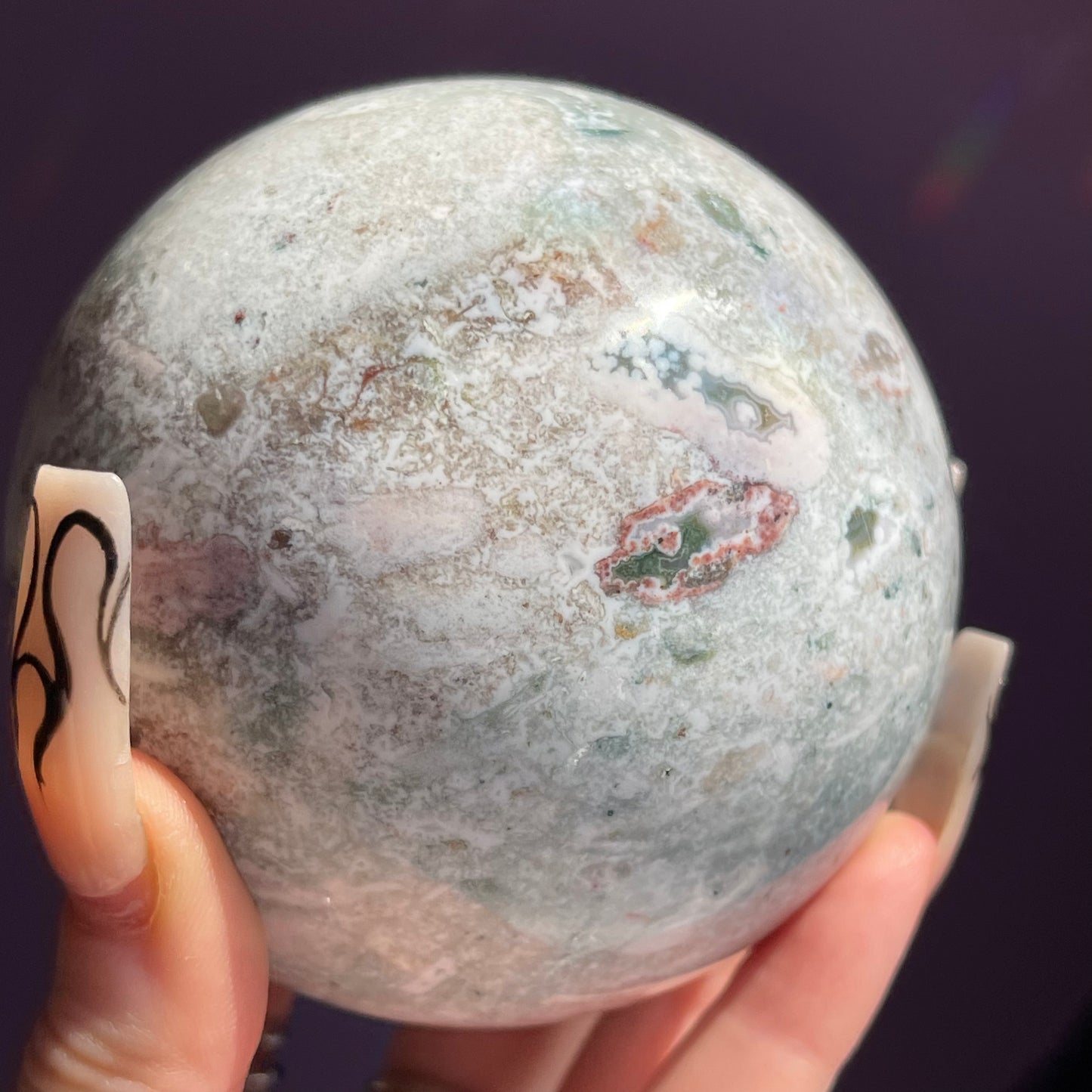 sea jasper sphere A 0.810kg