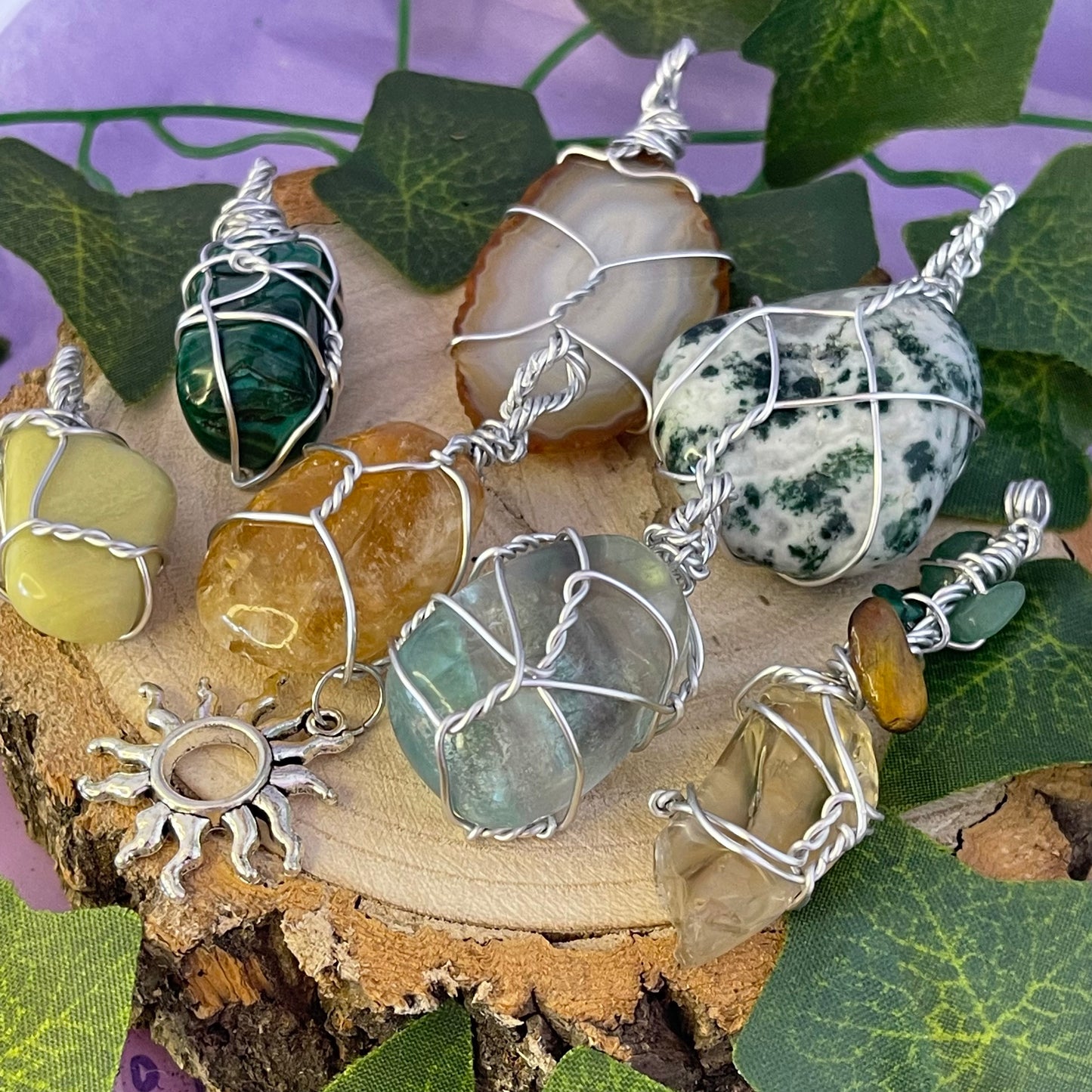 dark side of the moon wire wrap pendants