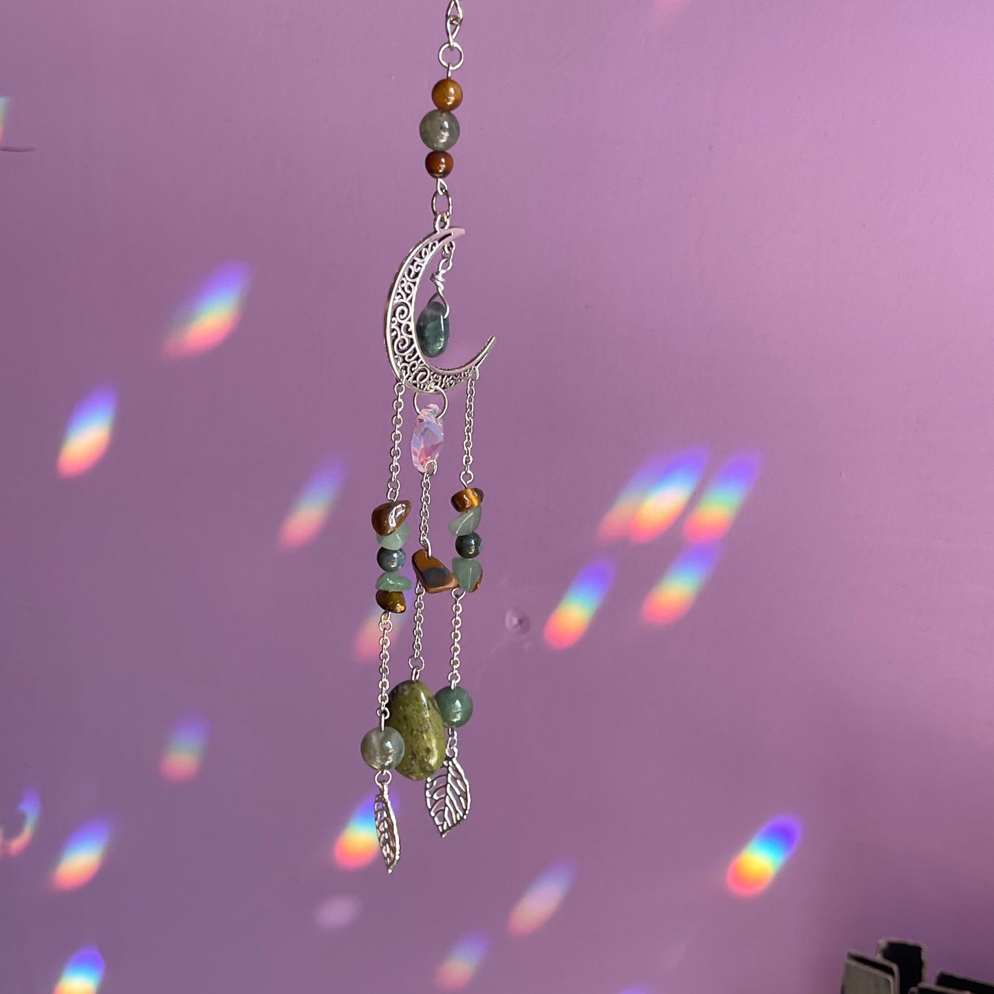 waning crescent car charm