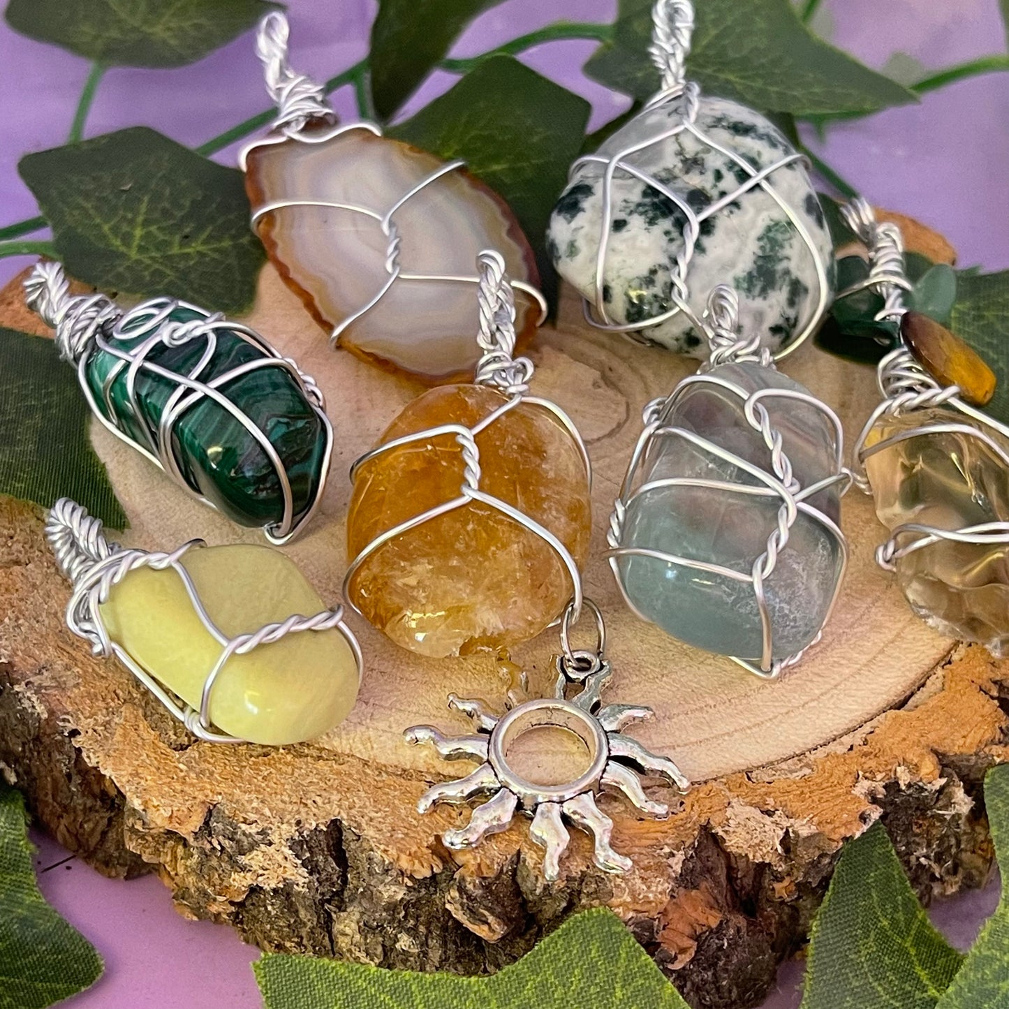 dark side of the moon wire wrap pendants