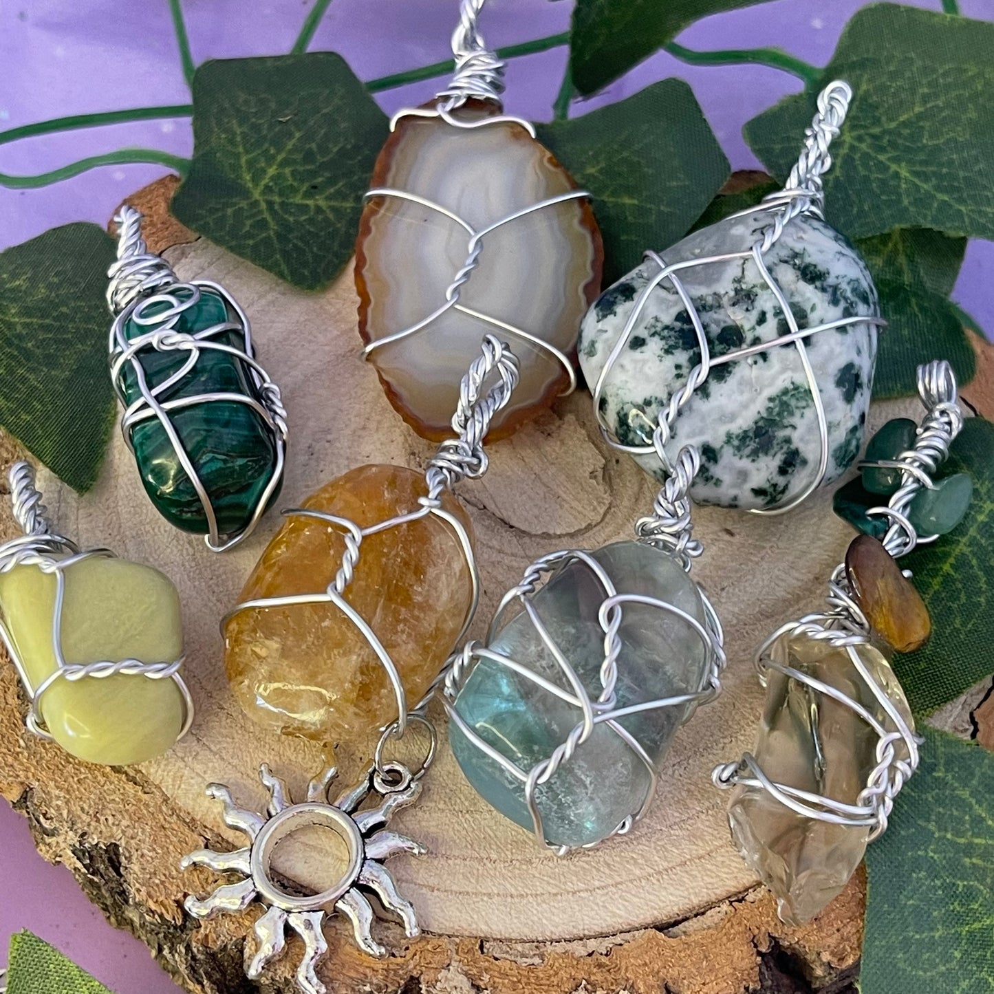 dark side of the moon wire wrap pendants