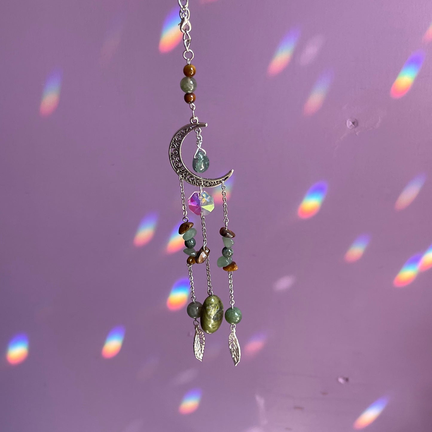 waning crescent car charm