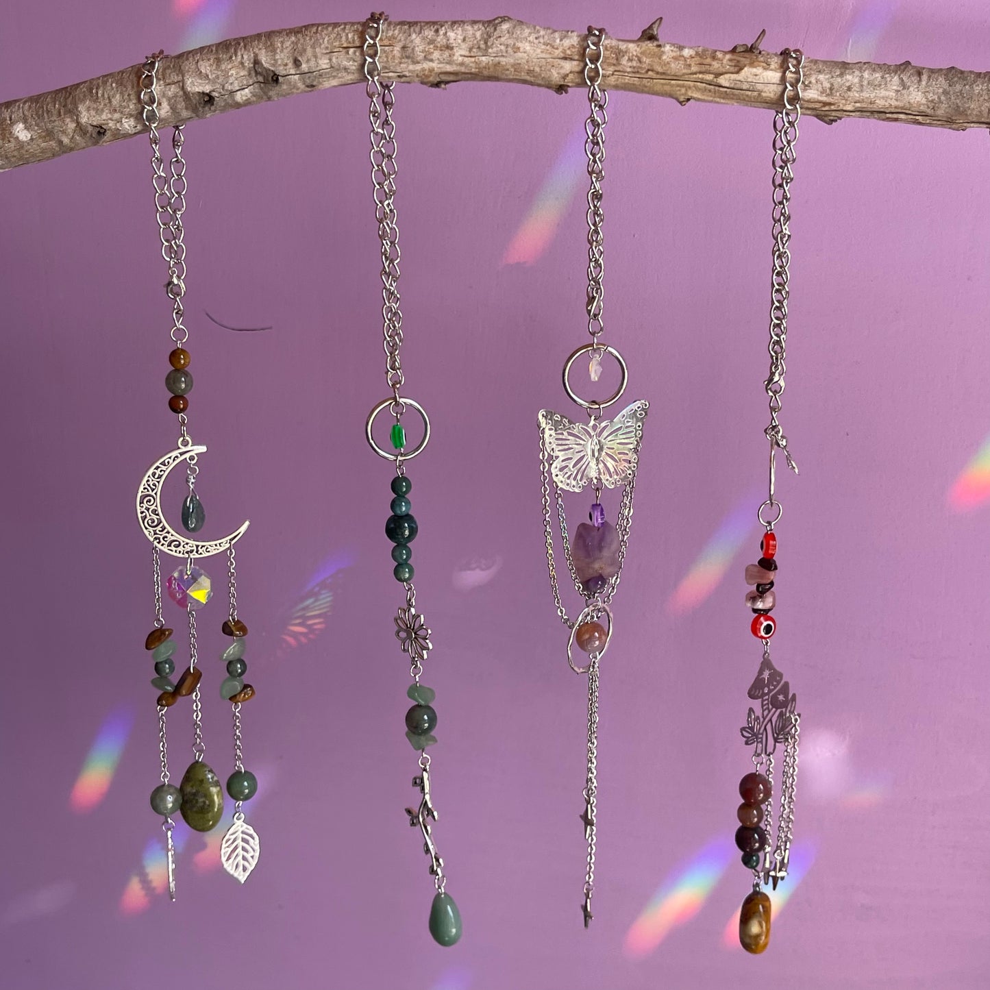 waning crescent car charm