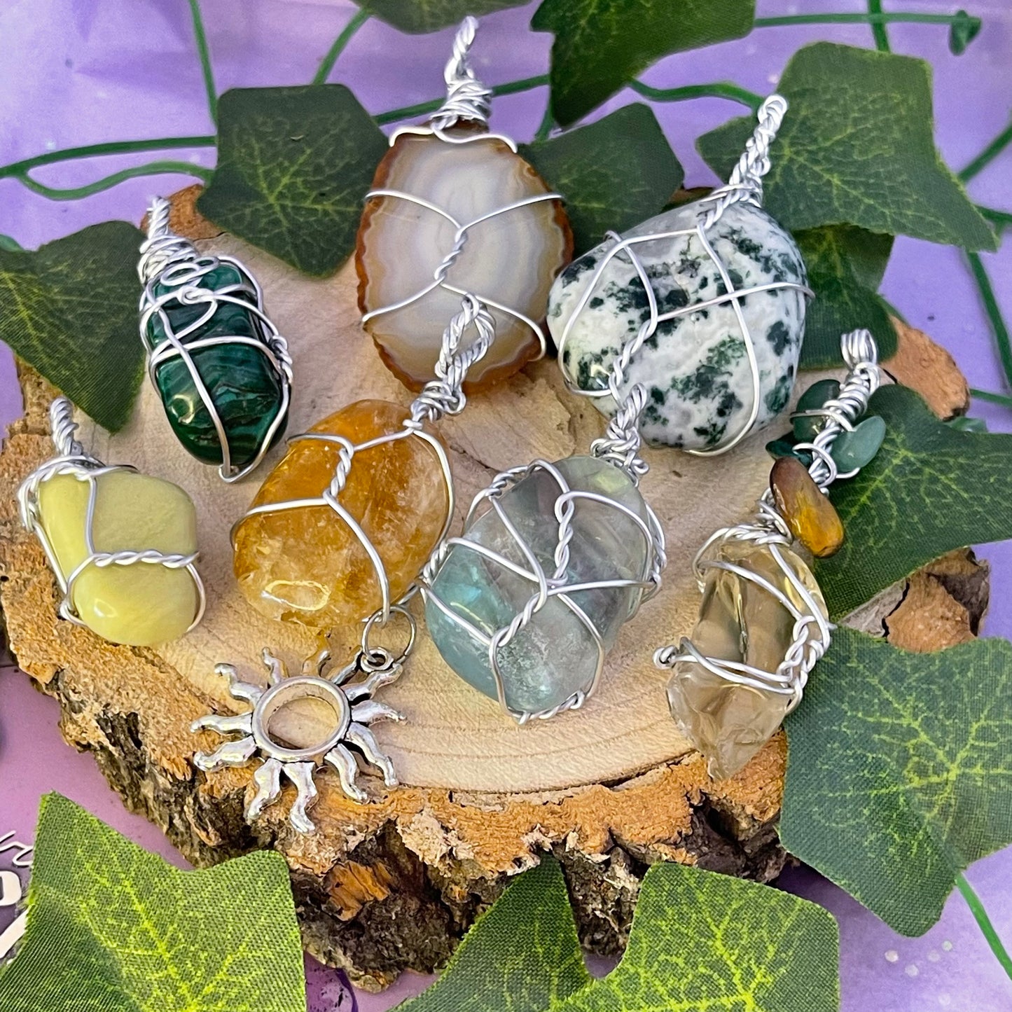 dark side of the moon wire wrap pendants