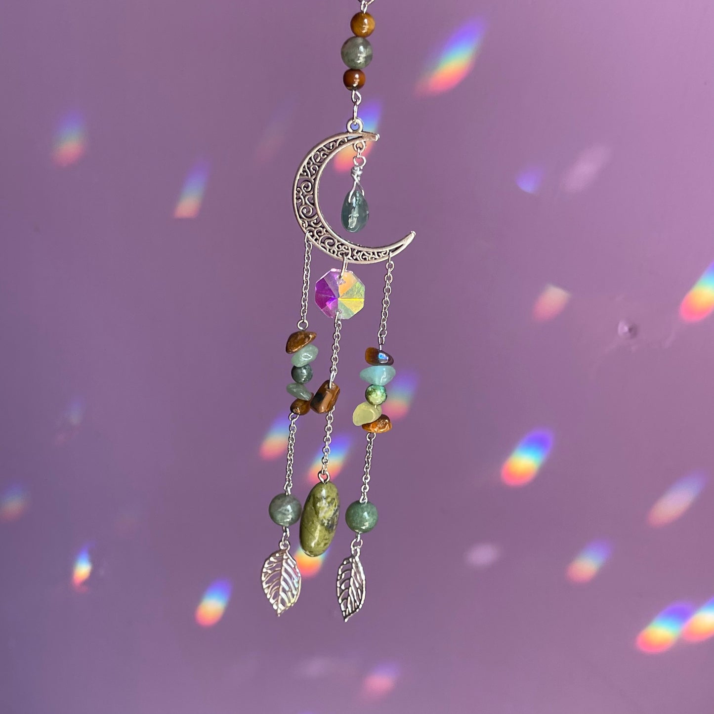 waning crescent car charm