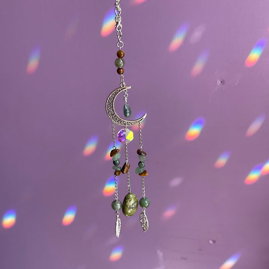 waning crescent car charm