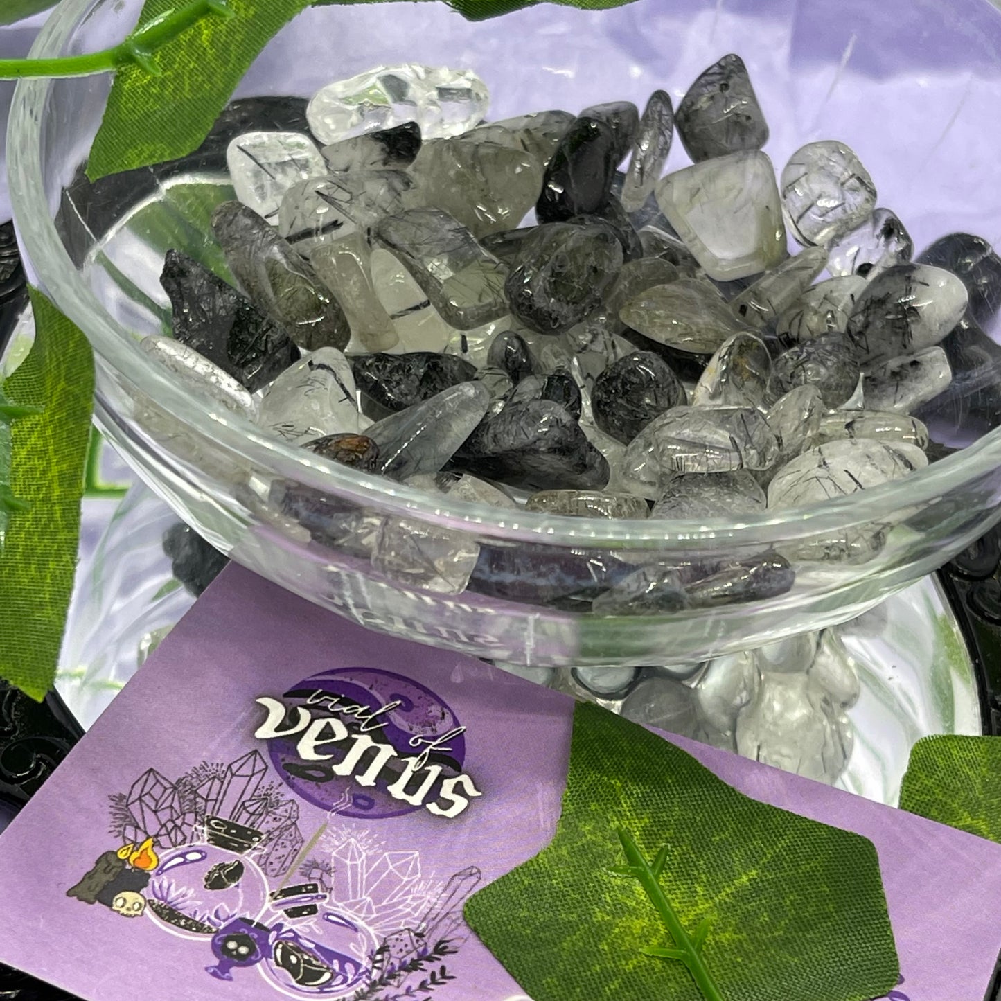 tourmalinated quartz tumble mini (2-5pcs)