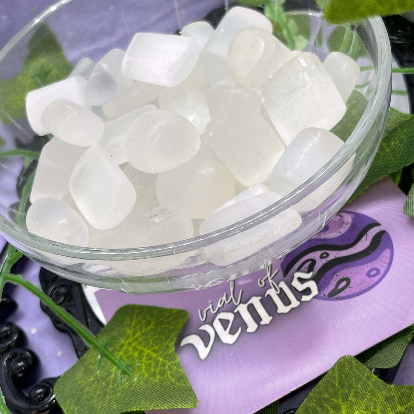 satin spar selenite tumble mini