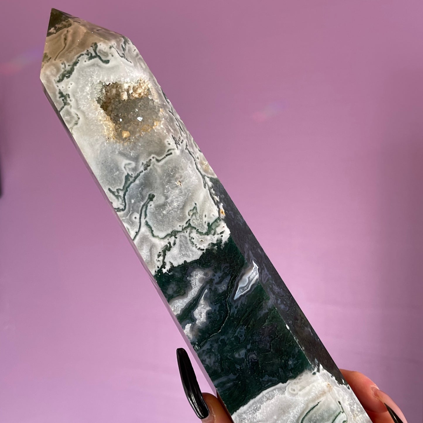 moss agate tower 1.16kg