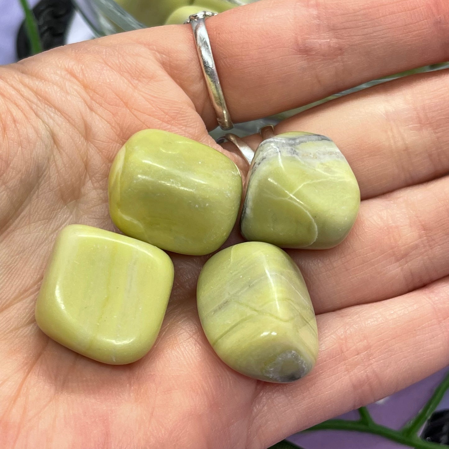 olive jade serpentine tumbles